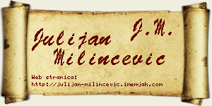 Julijan Milinčević vizit kartica